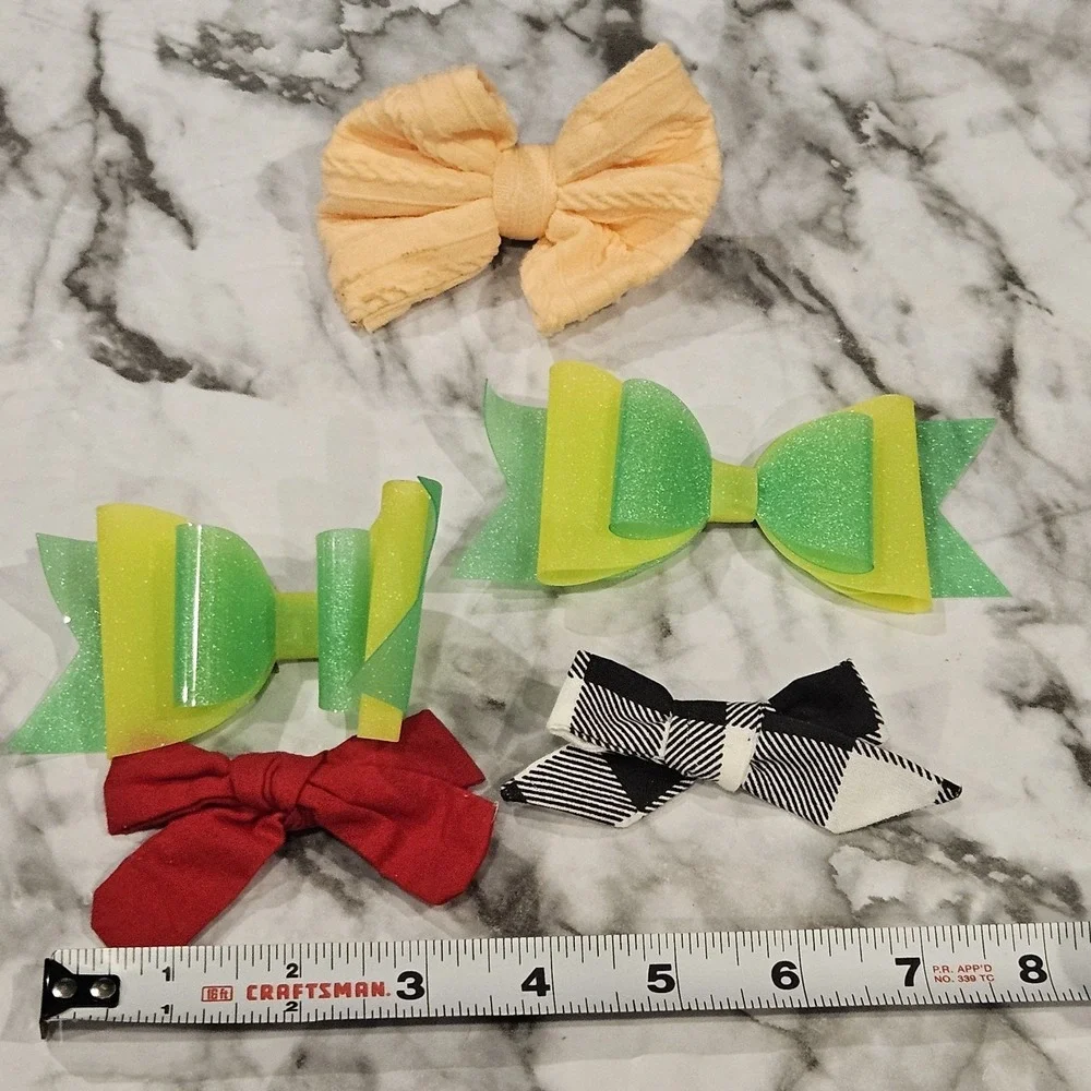 Girls Bow Hair Clip Bundle Lot‎ – Mixed Materials – Alligator Clips